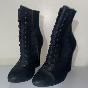 Joie Break On Through Lace-up Wedge Boots